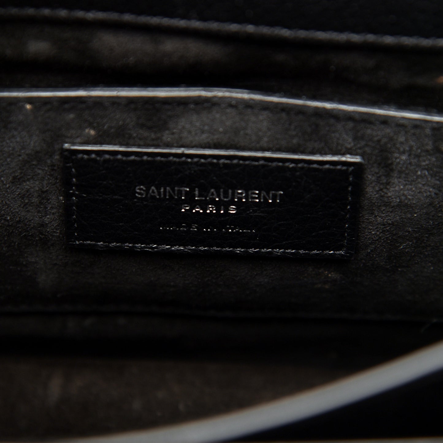 Grained Calfskin Medium Monogram Sunset Satchel Black