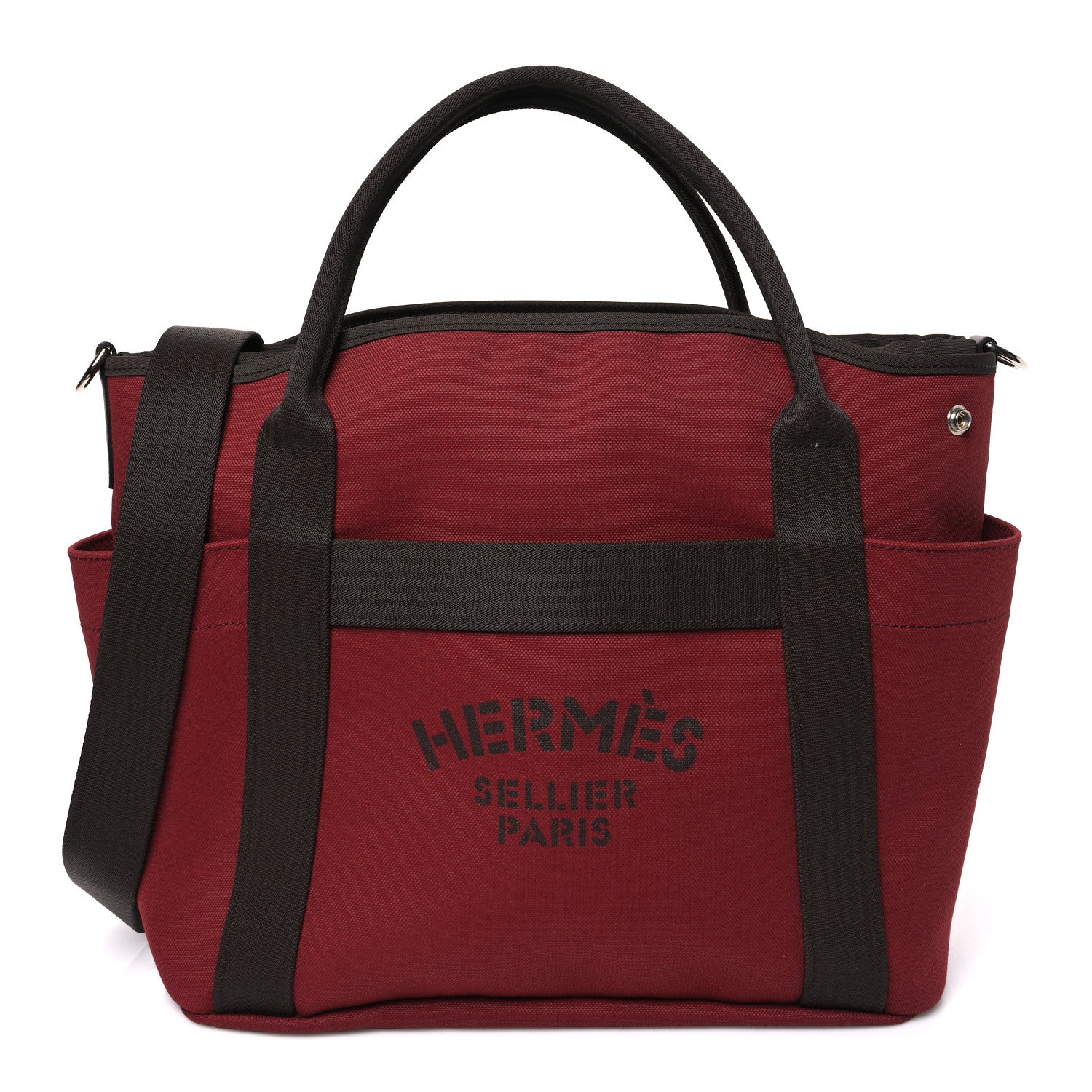 Hermes Toile Sac De Pansage Groom Rouge H Chocolate 1 of 11