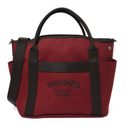 Hermes Toile Sac De Pansage Groom Rouge H Chocolate 1 of 11