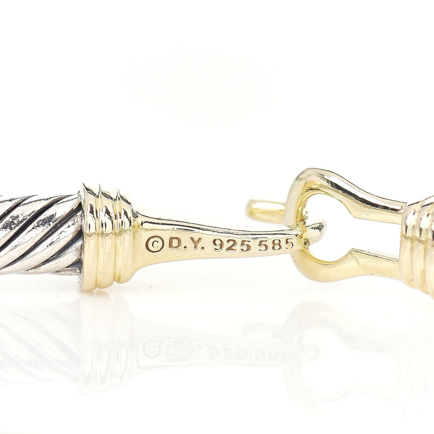 Sterling Silver 14K Yellow Gold 5mm Cable Classic Buckle Bracelet