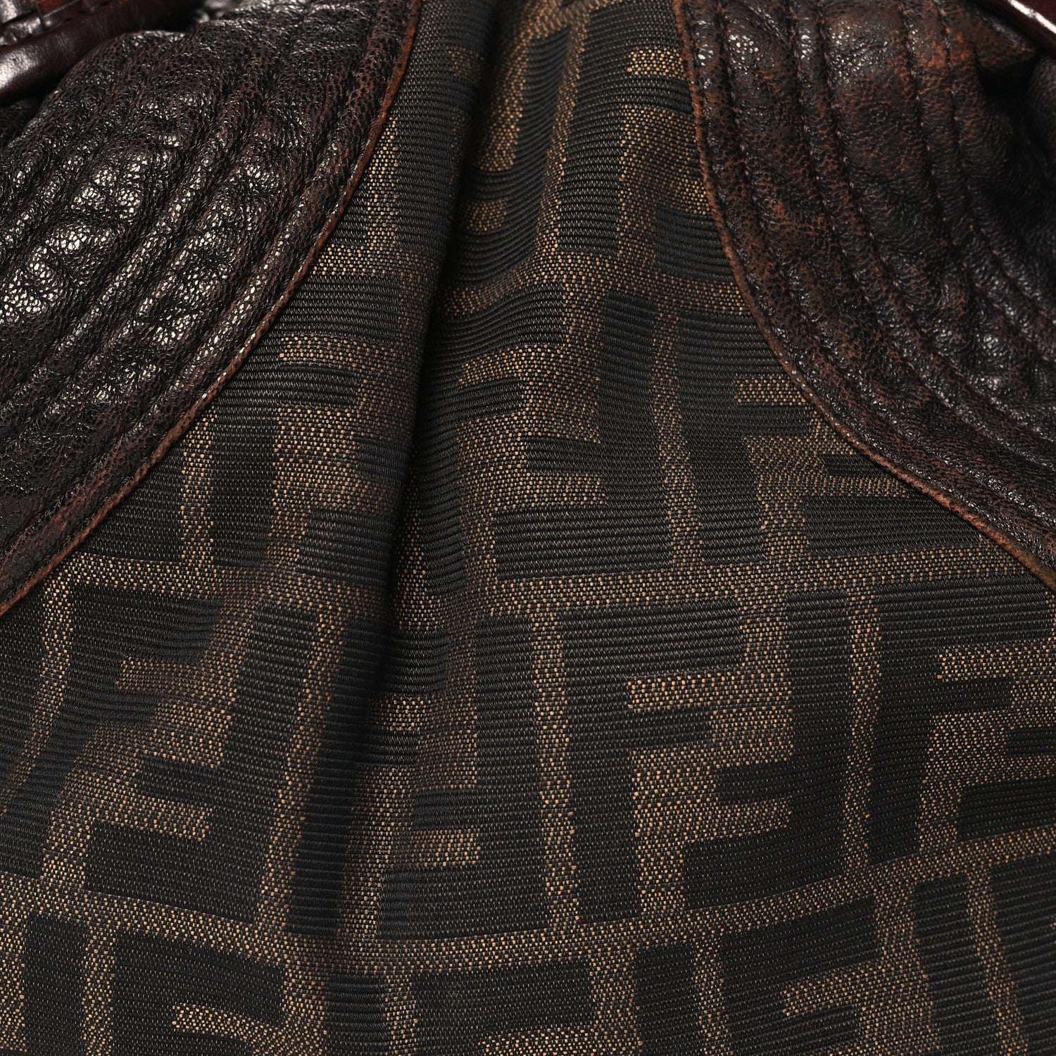 Fendi Zucca Nappa Nuvolata Vitello Tortuga Spy Bowler Tobacco Moro 8 of 10
