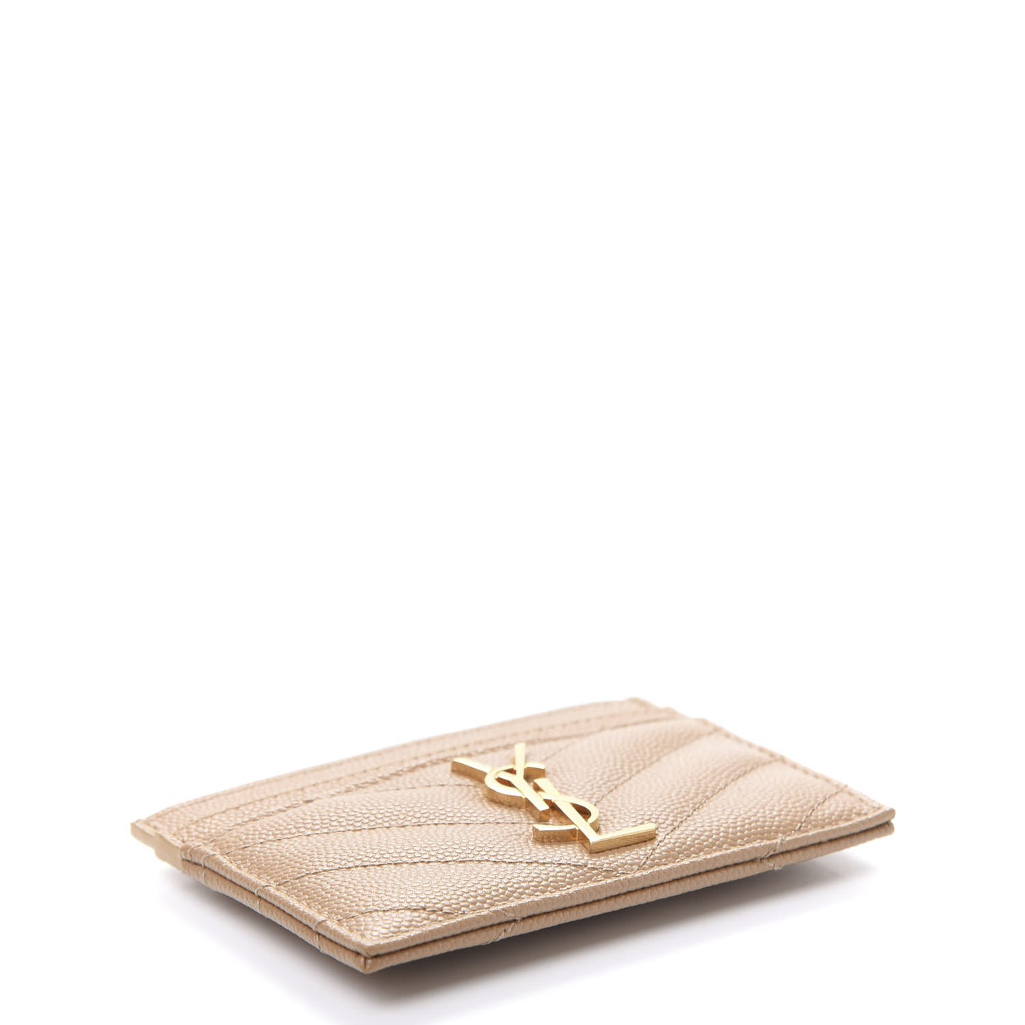 Grain De Poudre Matelasse Chevron Monogram Credit Card Case Cork