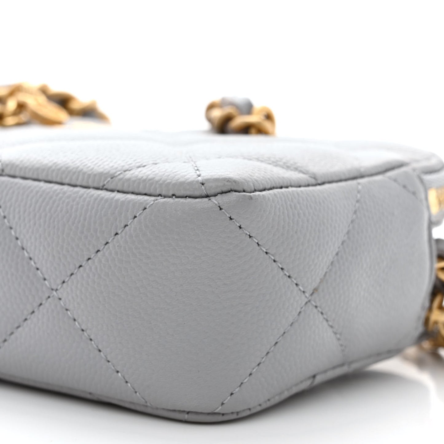 Caviar Quilted Phone Holder Grey