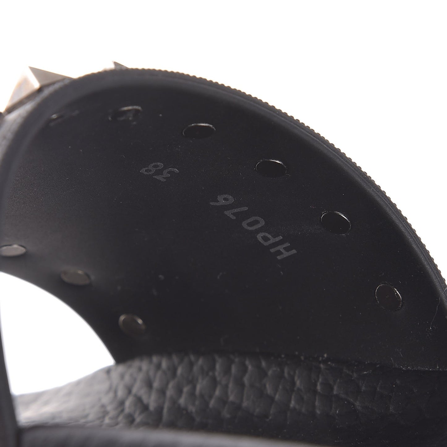 Rubber Rockstud Slide Sandals 38 Black