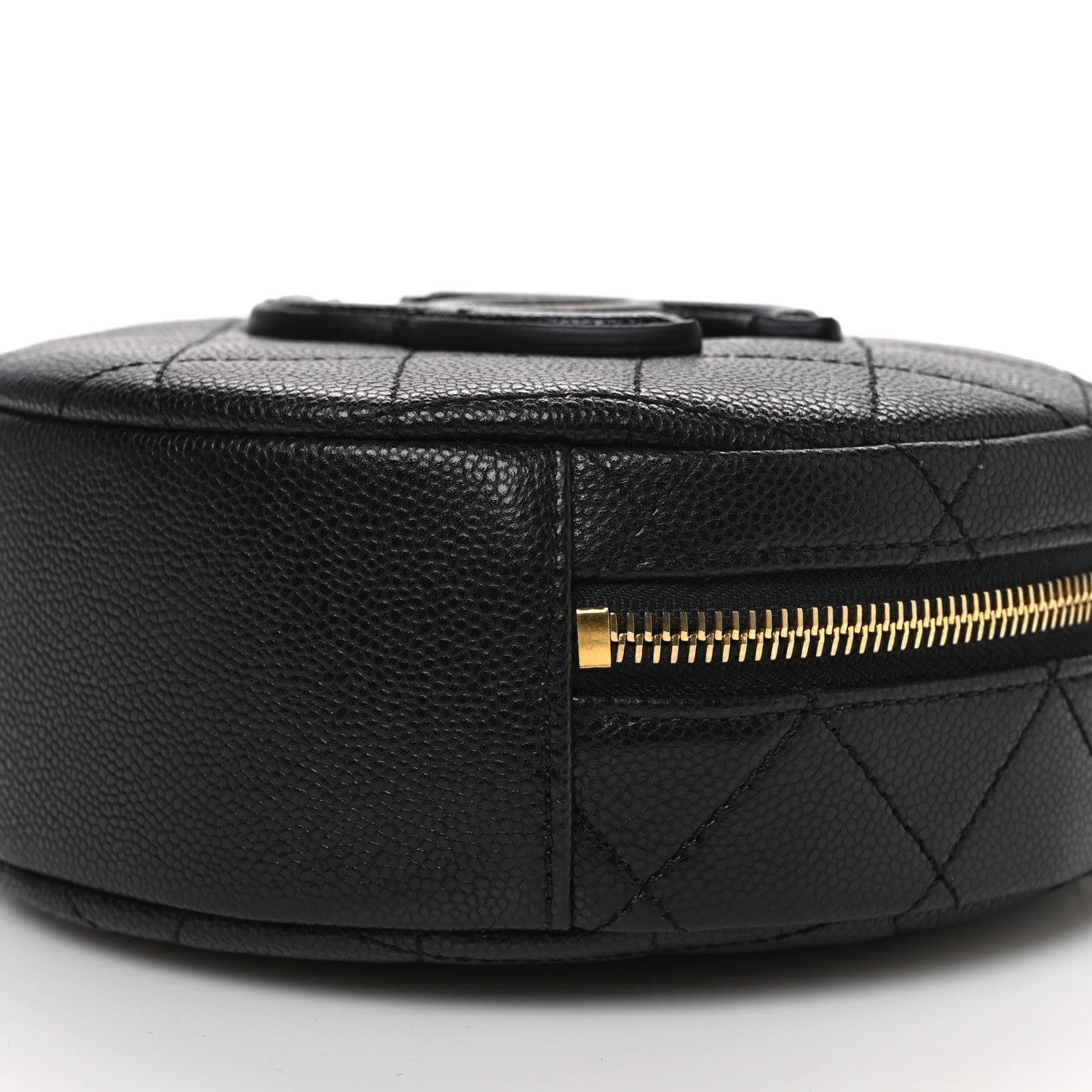 Chanel Caviar Quilted Small Round Vanity With Chain Black 10 of 10
