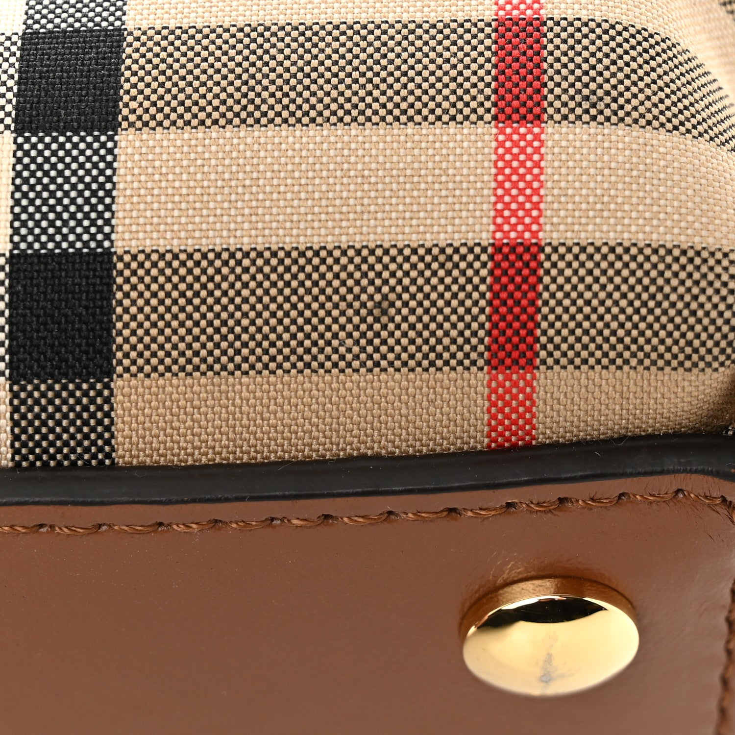 Burberry Calfskin Vintage Check Triple Stud Mini Belt Bag Archive Beige 12 of 15
