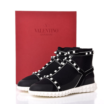 Valentino Garavani Body Tech Knit Free Rockstud Sock High Top Sneakers 40 Black White 8 of 8