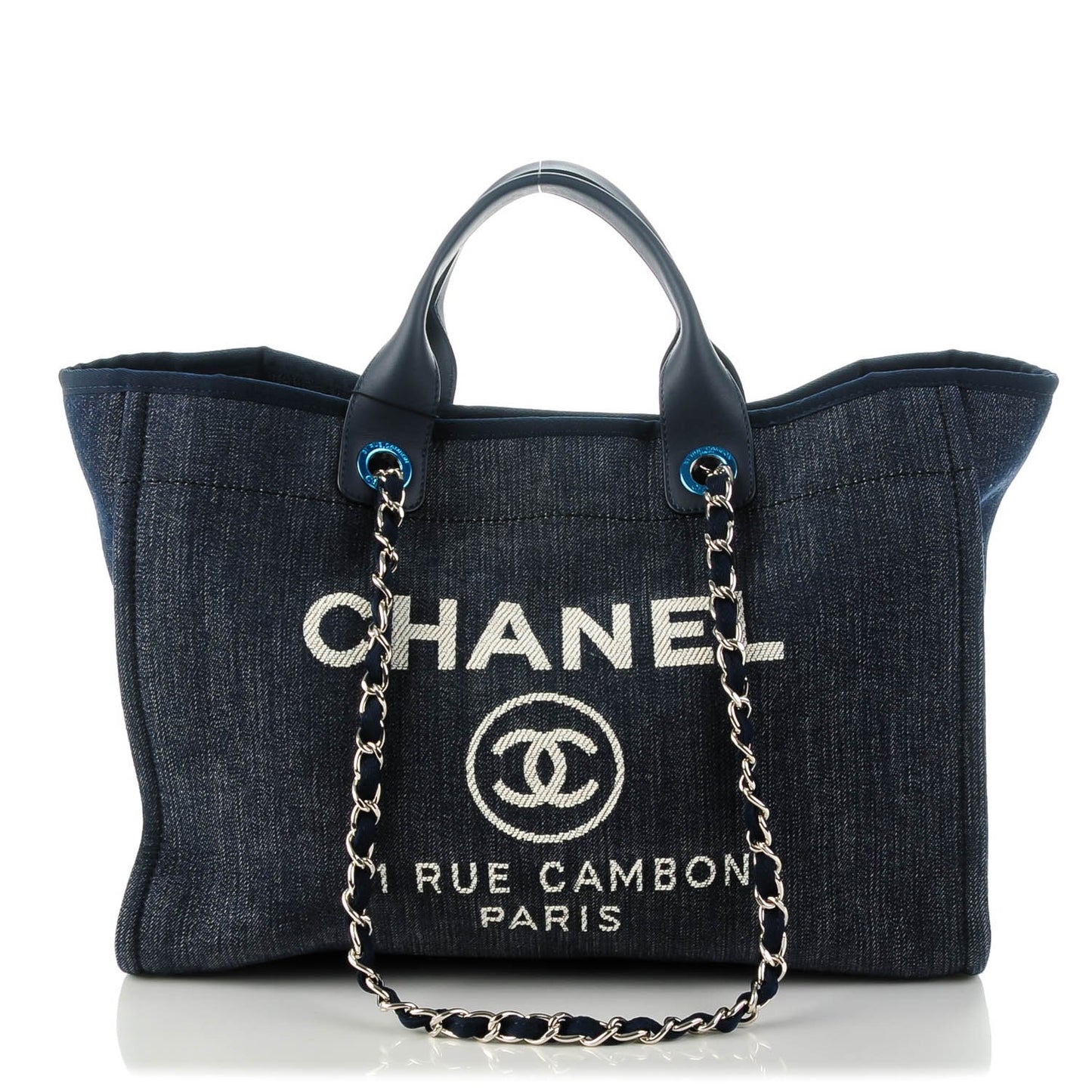 Denim Large Deauville Tote Dark Blue