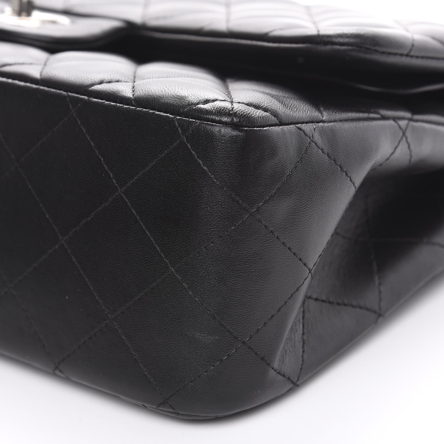 Chanel Lambskin Quilted Jumbo Double Flap Black 9 of 13