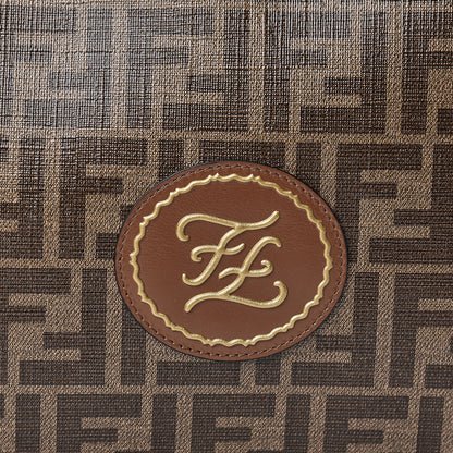 Fendi Glazed Fabric FF 1974 Karligraphy Small Travel Bag Mogano Panna 8 of 10