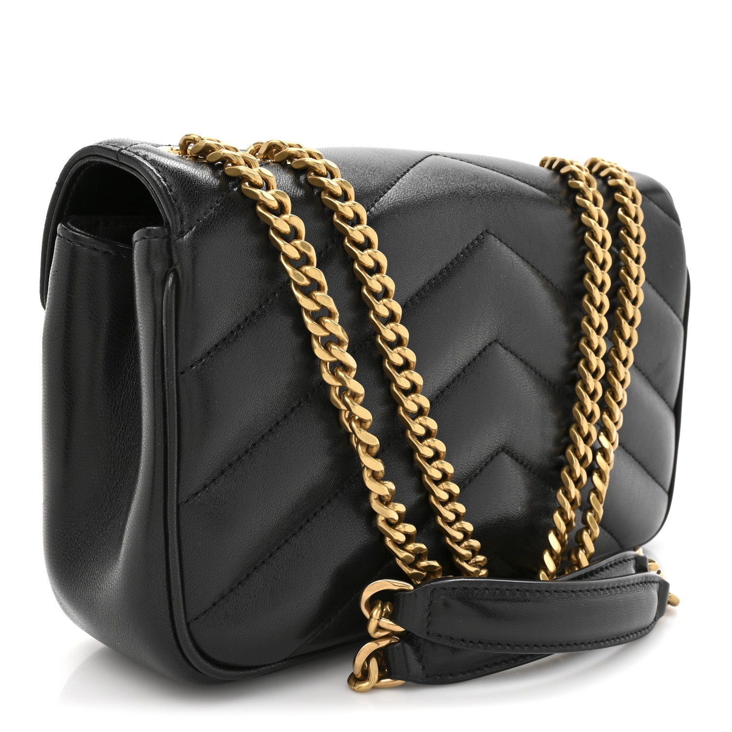 Saint Laurent Lambskin Chevron Quilted Small Loulou Black 4 of 11