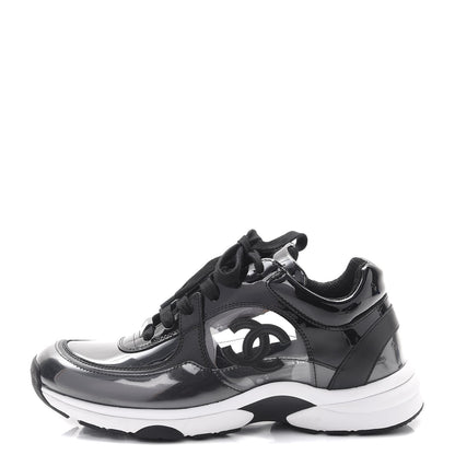 Chanel Patent PVC CC Sneakers 37 Black 1 of 9