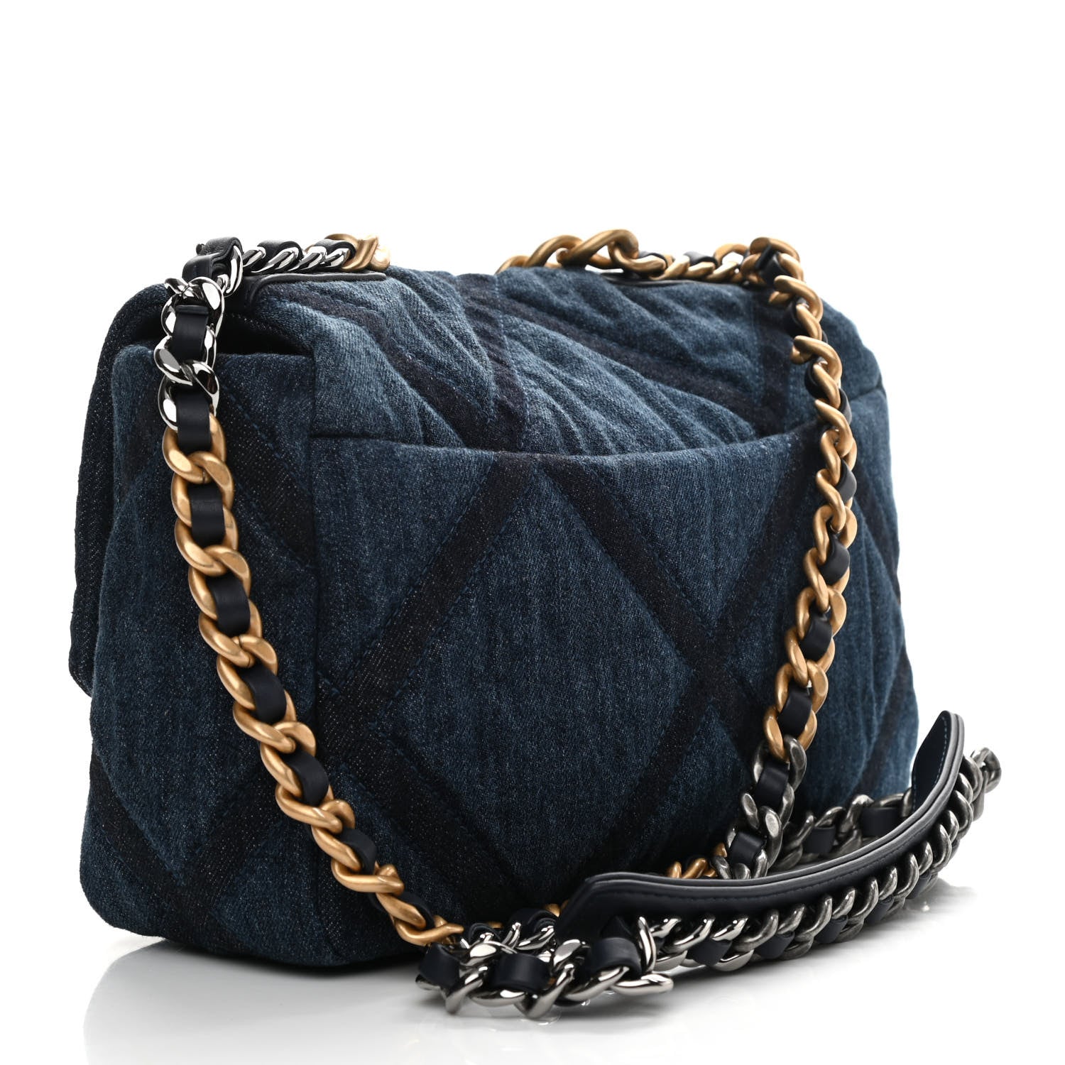 Chanel Denim Quilted Medium Chanel 19 Flap Blue 3 of 9