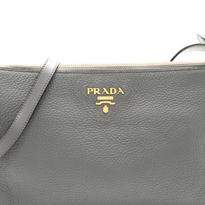 Prada Vitello Phenix Zippered Shoulder Bag Marmo 9 of 12