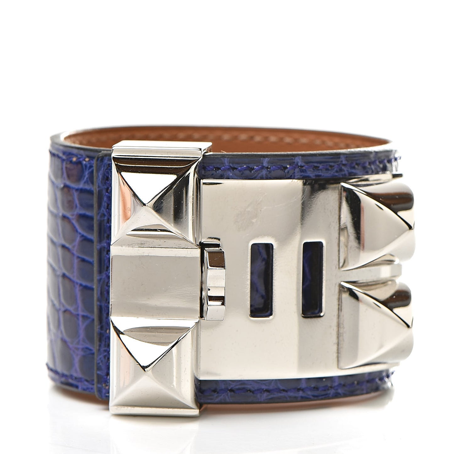 Shiny Alligator Collier De Chien CDC Bracelet T1 Bleu Electrique