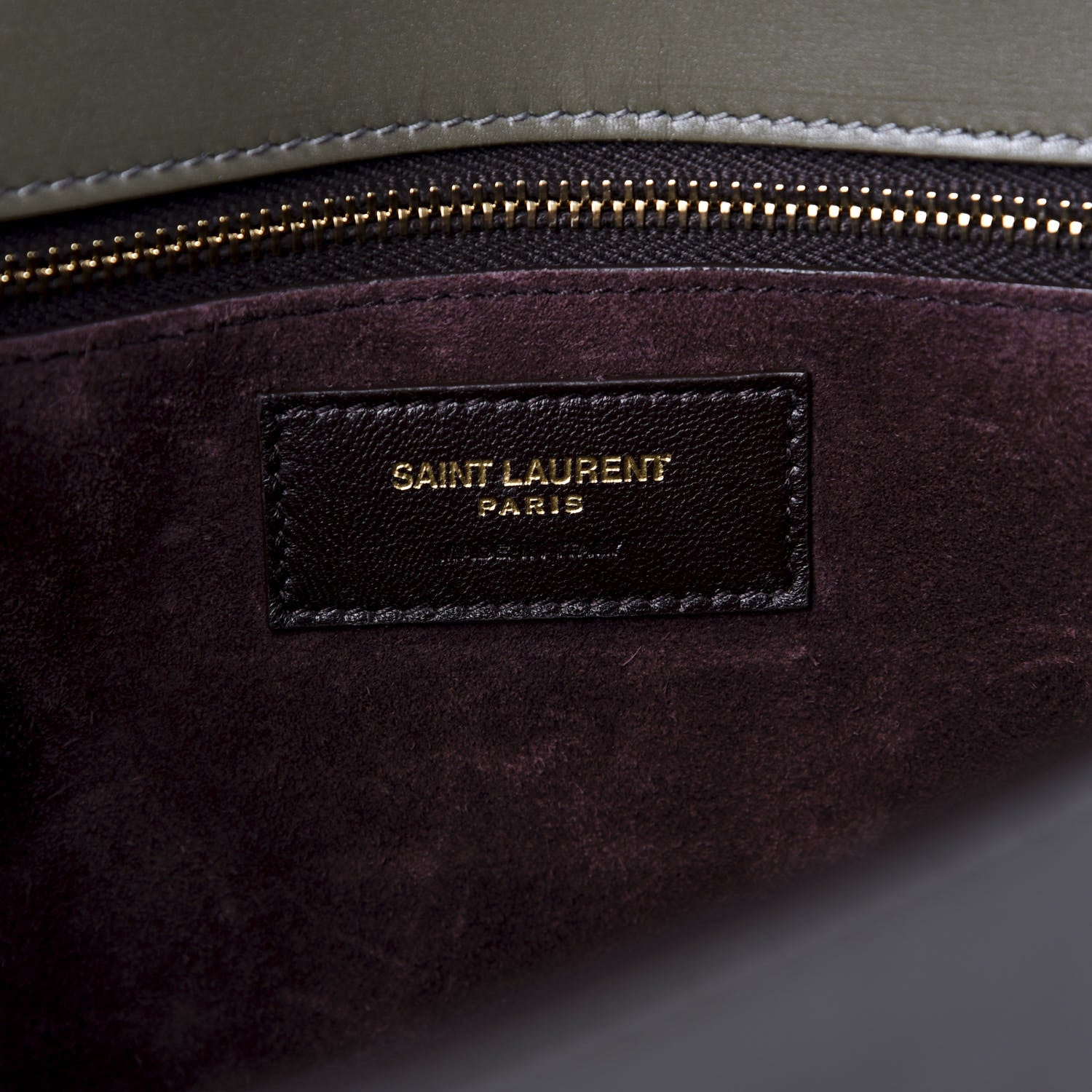 Saint Laurent Smooth Calfskin Carre Satchel Khaki 5 of 8