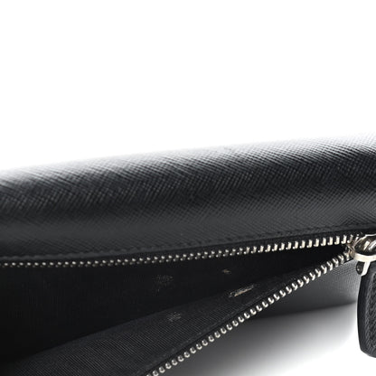 Prada Saffiano Triangle Continental Flap Wallet Black 12 of 13