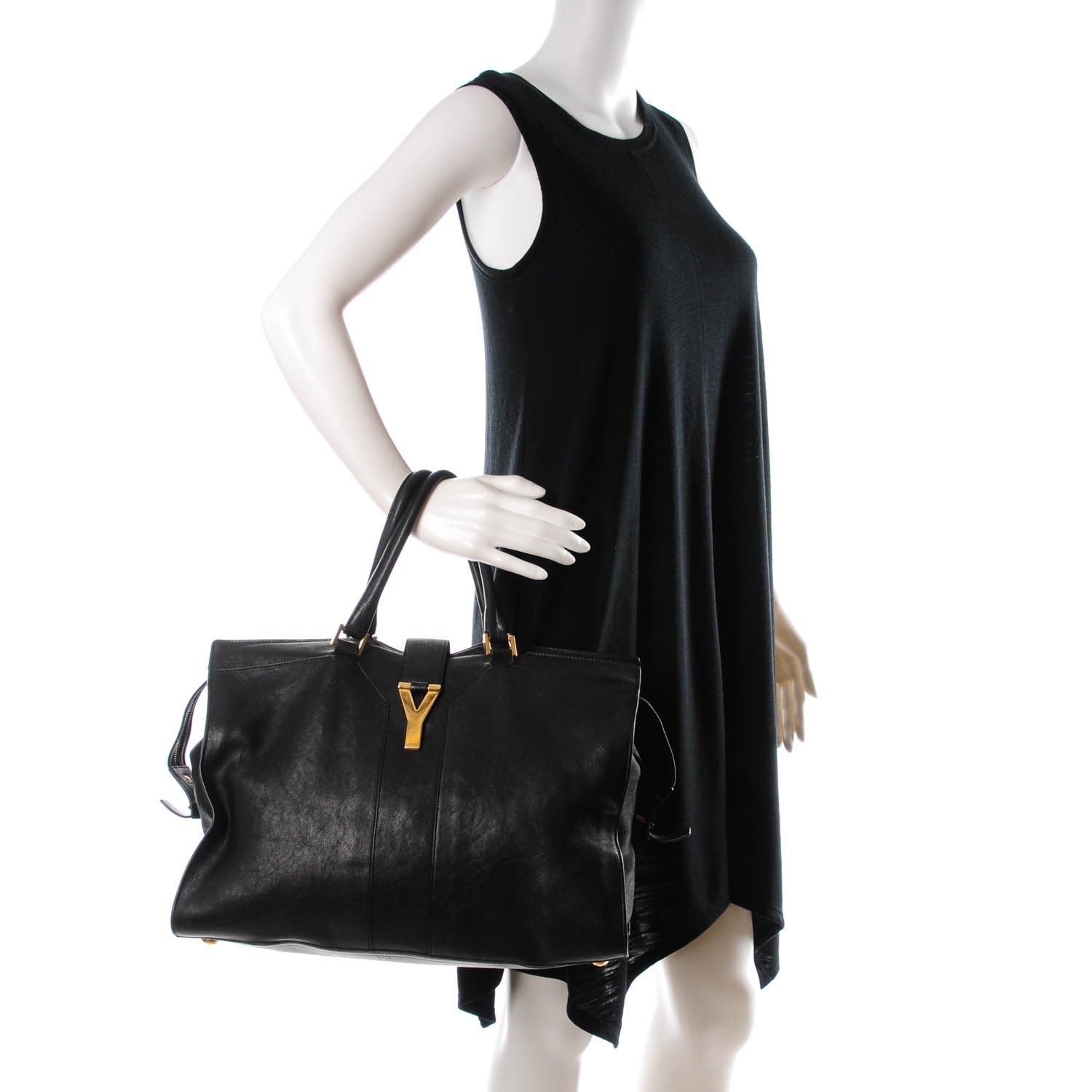 Saint Laurent Sheepskin Large Cabas ChYc Black 2 of 8