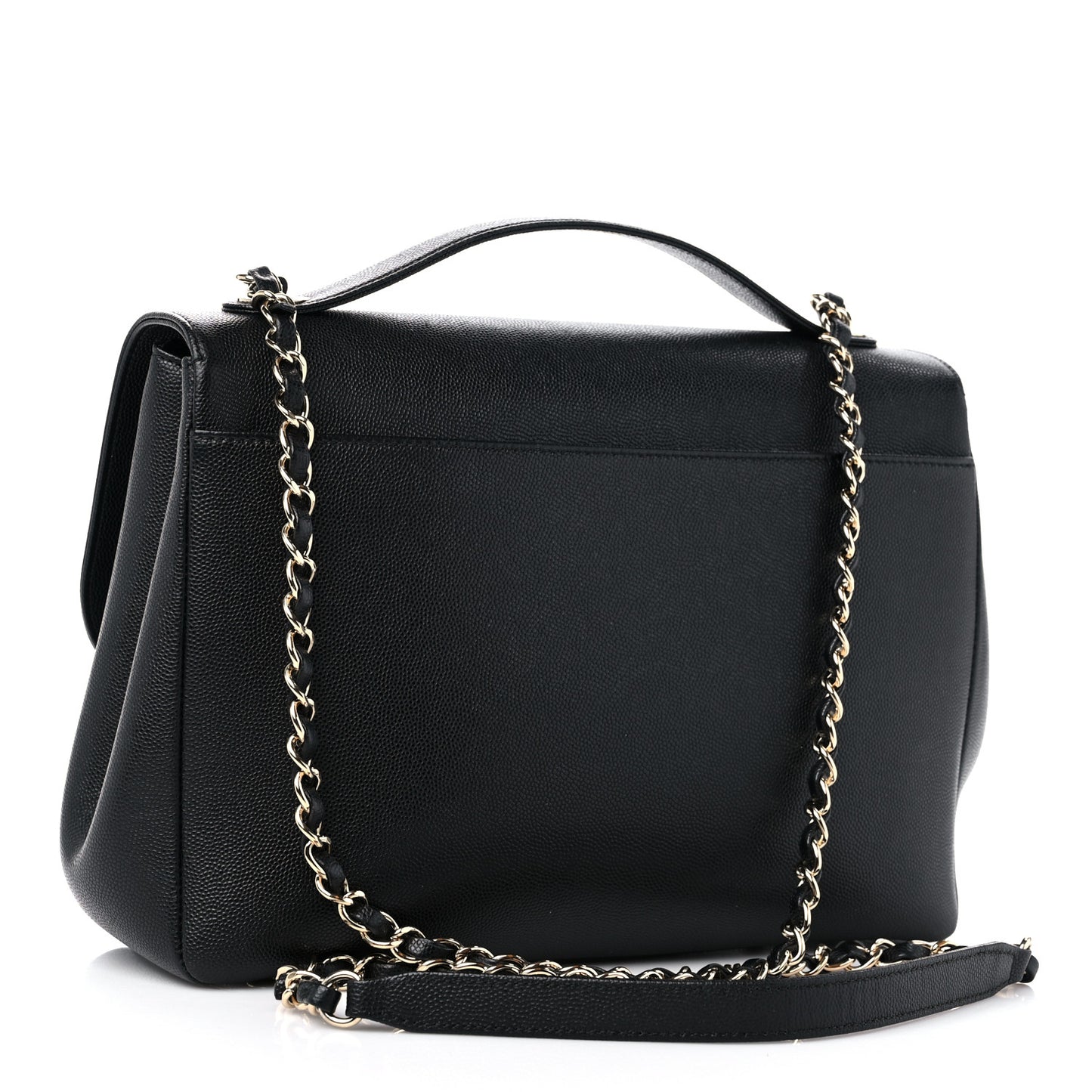 Caviar Quilted Large Business Affinity Flap Black