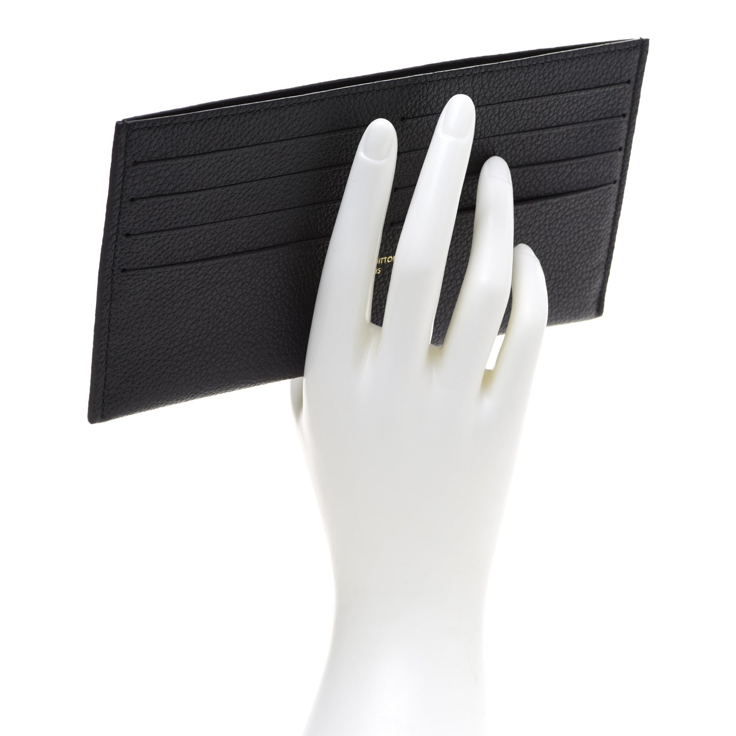 Calfskin Felicie Chain Wallet Card Holder Insert Black