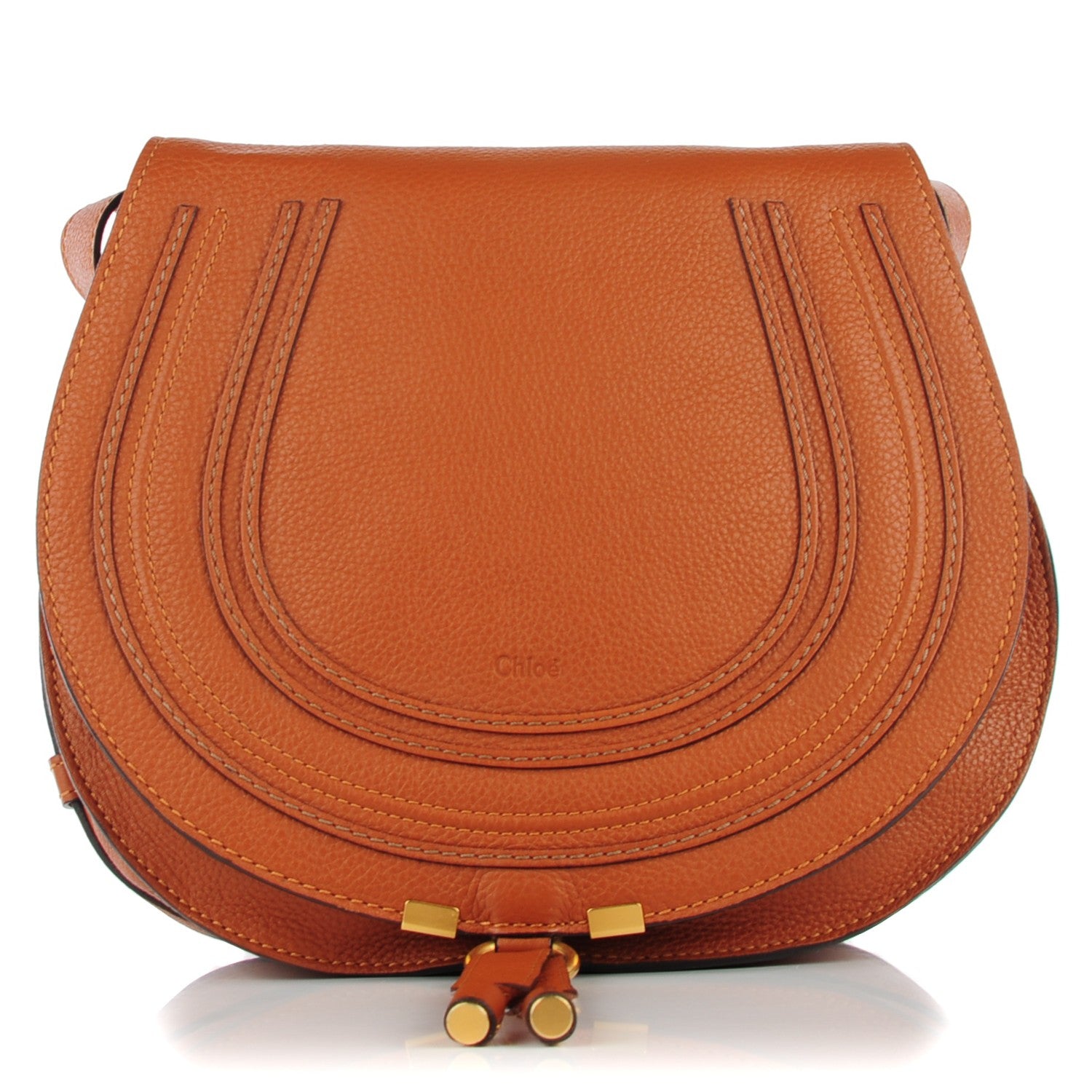 Chloe Calfskin Medium Marcie Round Crossbody Bag Tan 1 of 9
