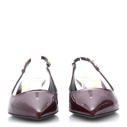 Gucci Patent Signoria 35mm Slingback Pumps 39.5 Rosso Ancora 3 of 9