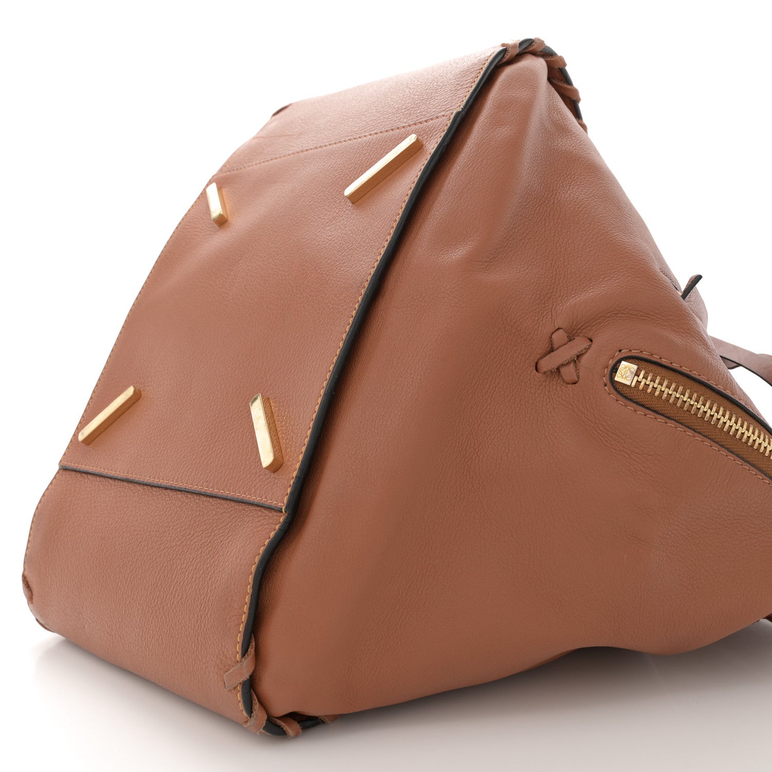 Loewe Calfskin Laced Hammock Shoulder Bag Tan 10 of 17