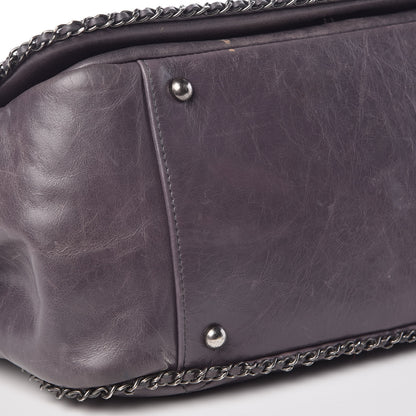 Chanel Calfskin Quilted Large CC Enchained Accordion Flap Grey 14 of 17