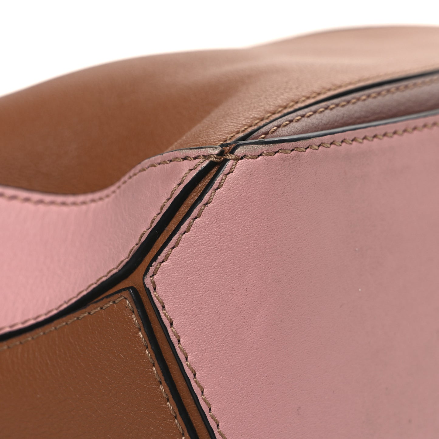 Calfskin Small Puzzle Bag Tan Medium Pink