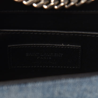 Saint Laurent Denim Small Classic Monogram Kate Satchel Blue 7 of 11