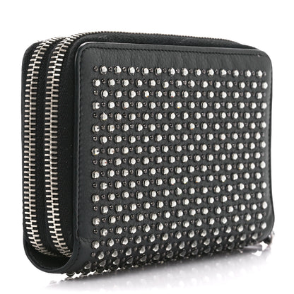 Chanel Lambskin Quilted Crystal Medium Gusset Double Zip Around Wallet Black 3 of 11
