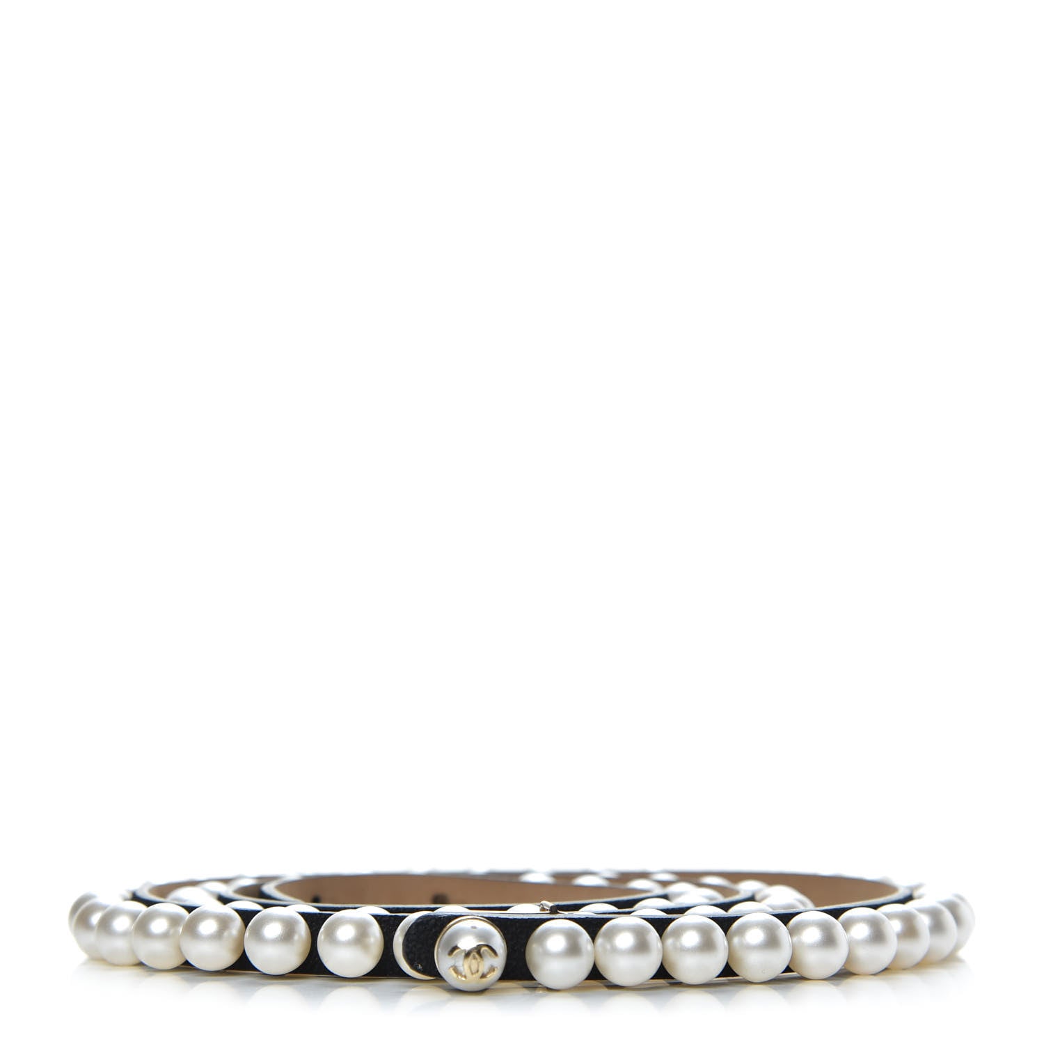 Chanel Calfskin Pearl CC Belt 75 30 Black 1 of 5