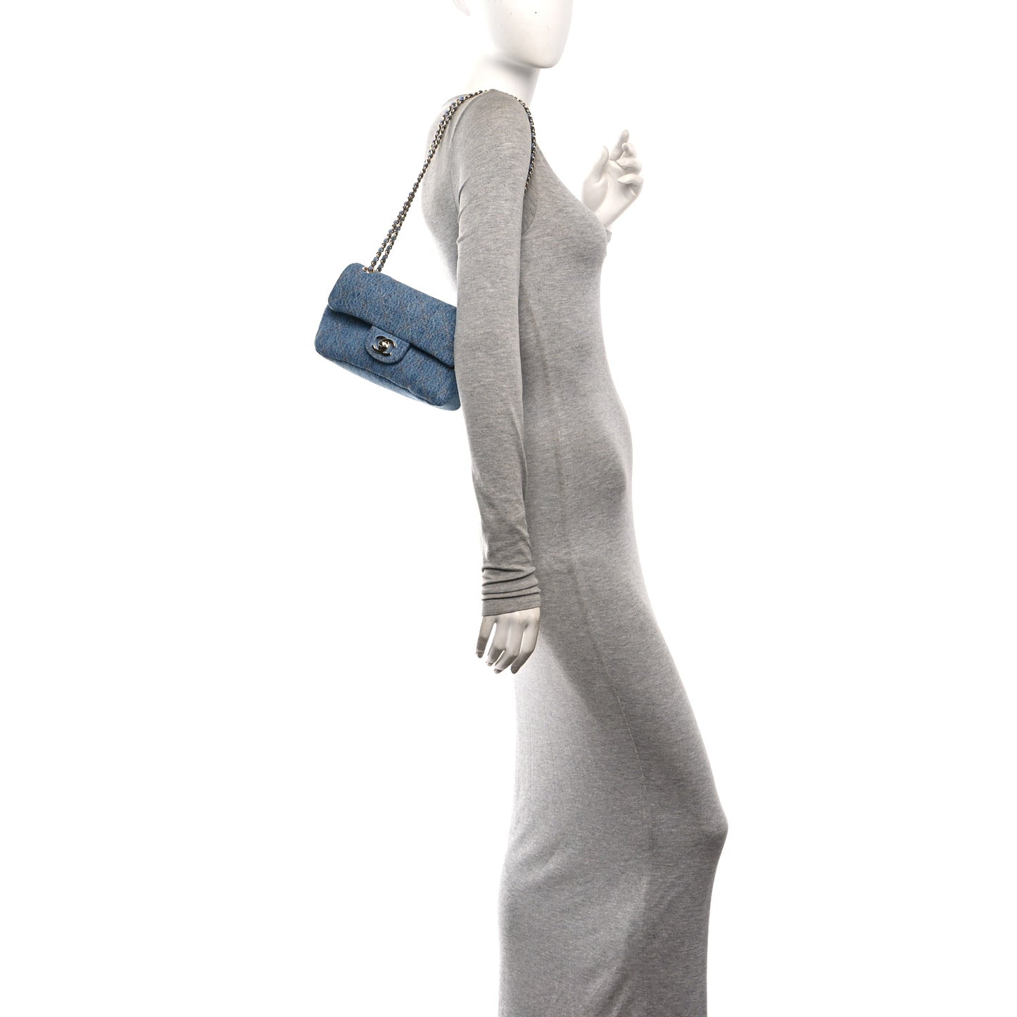Denim Mini Souplissimo Flap Blue