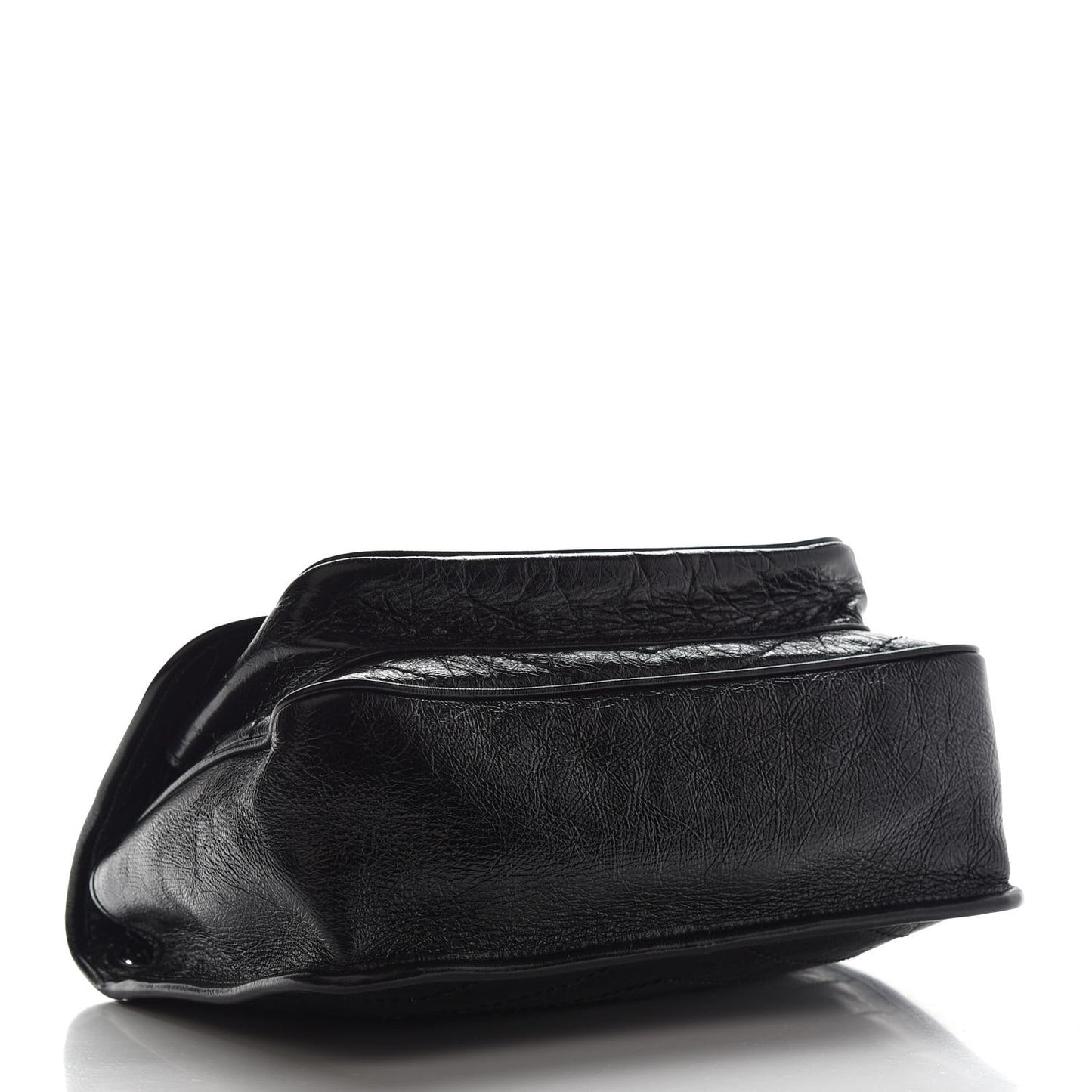 Crinkled Calfskin Matelasse Monogram Medium Niki Chain Satchel Black
