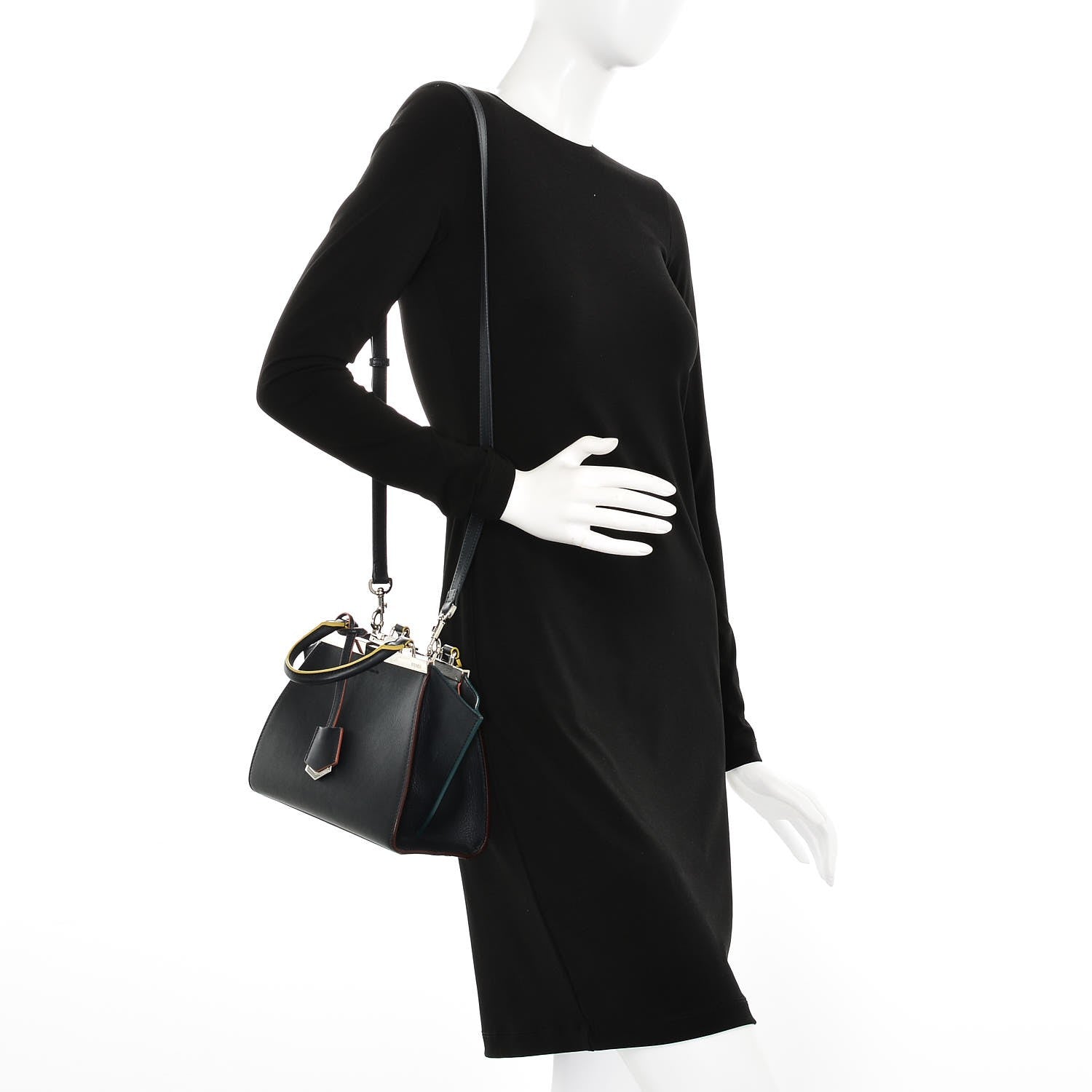 Fendi Vitello Dolce Mini 3jours Tote Blue Notte 2 of 8