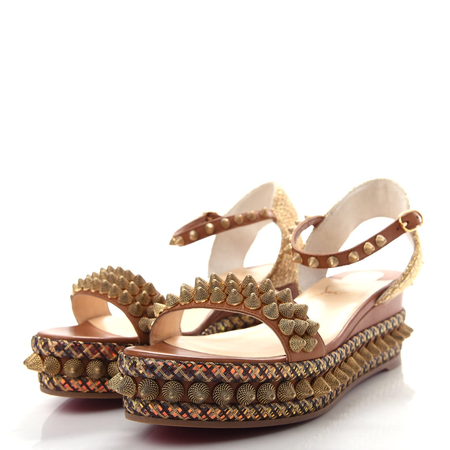 Calfskin Cordorella 60 Platform Sandals 37 Version Cuoio