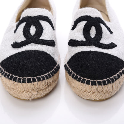 Chanel Terry Cloth CC Espadrilles 38 Silver Black 11 of 12