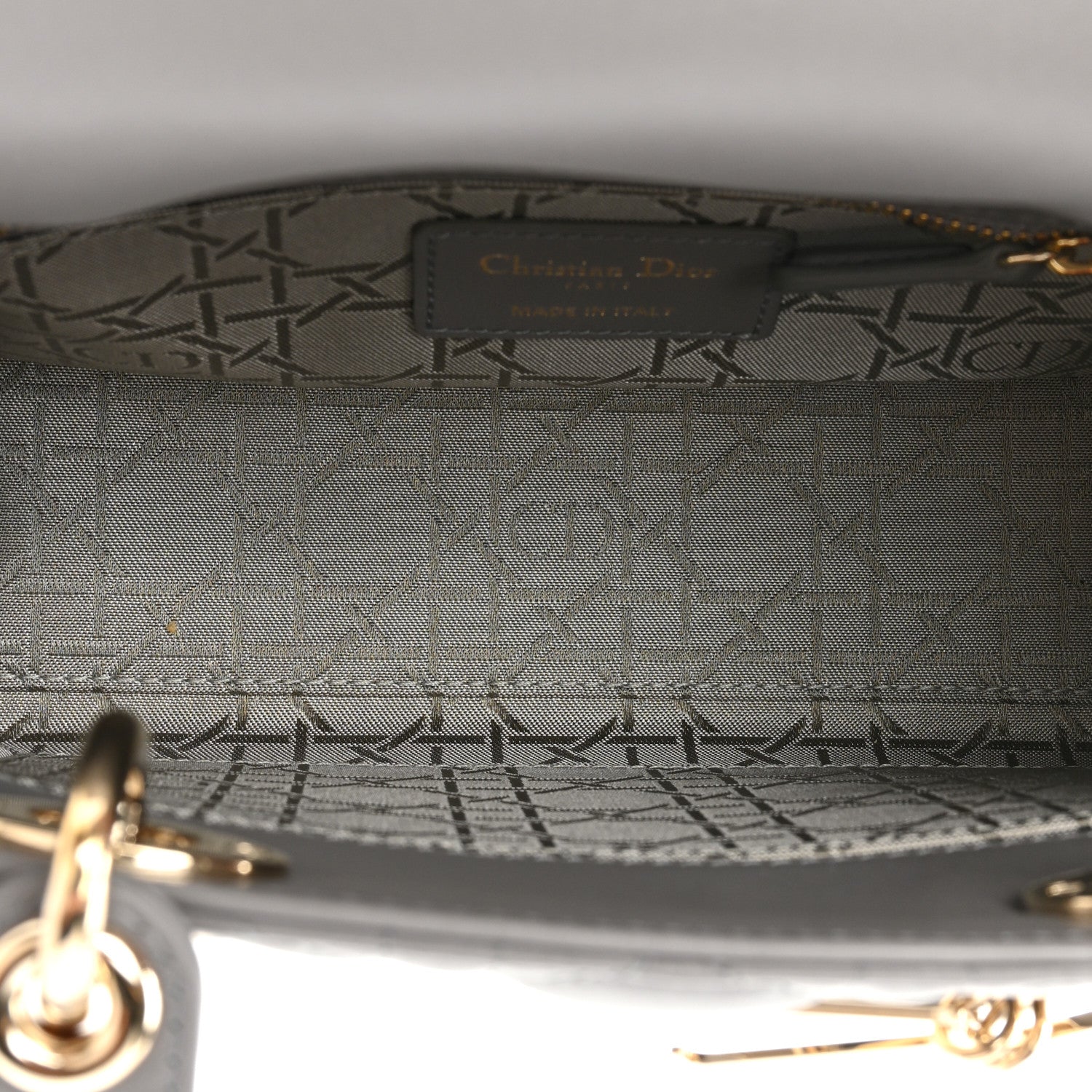 Christian Dior Lambskin Cannage Small My ABCDior Lady Dior Grey 5 of 9