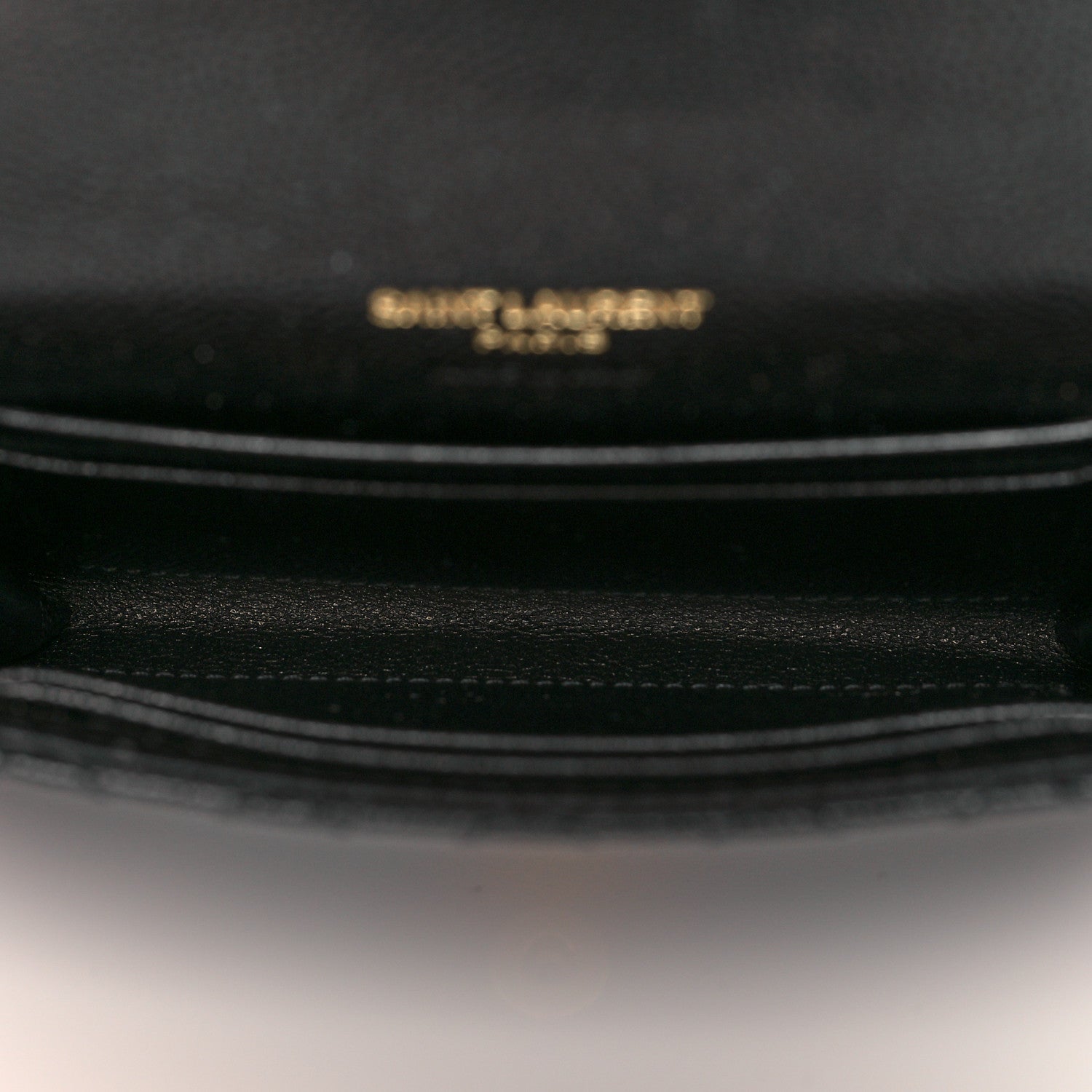 Saint Laurent Grain De Poudre Textured Mixed Matelasse Triquilt Small Monogram Envelope Wallet Black 5 of 10
