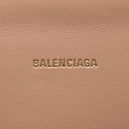 Balenciaga Shiny Calfskin Crocodile Embossed Hourglass Top Handle Bag XS Nude Beige 6 of 9