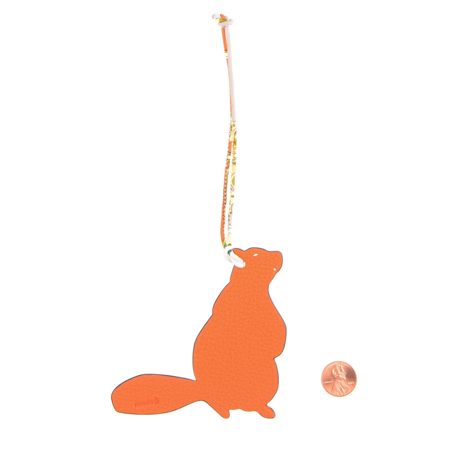 Togo Epsom Petit H Beaver Bag Charm PM Rose Confetti Feu