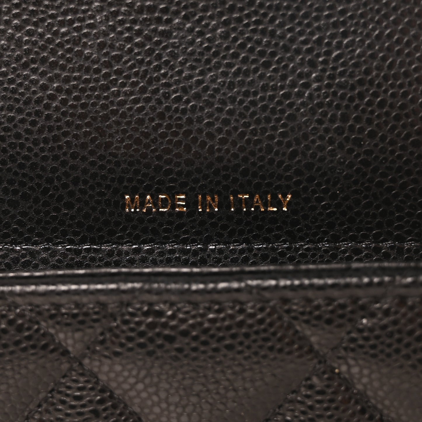 Caviar Quilted Flap Phone Holder With Chain Black