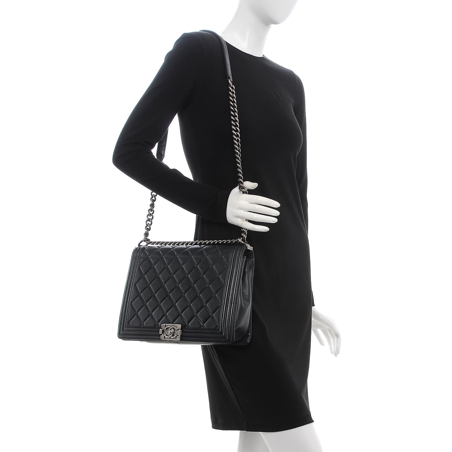 Chanel Calfskin Quilted Large Boy Flap Black 2 of 10