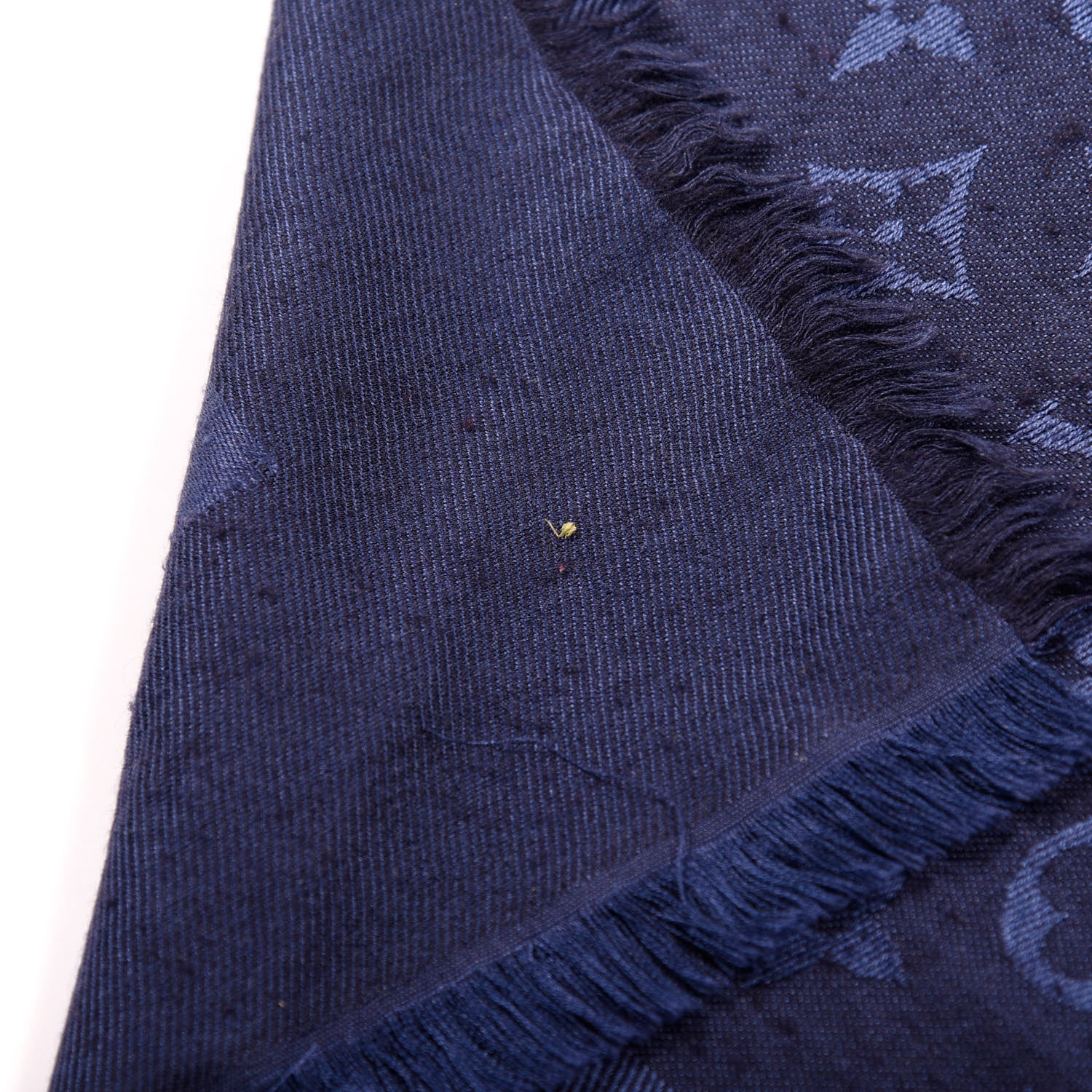 Louis Vuitton Silk Wool Monogram Shawl Night Blue 4 of 4