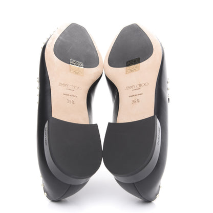 Jimmy Choo Nappa Pearl Studded Jaida Flat Loafer 39.5 Black 5 of 8