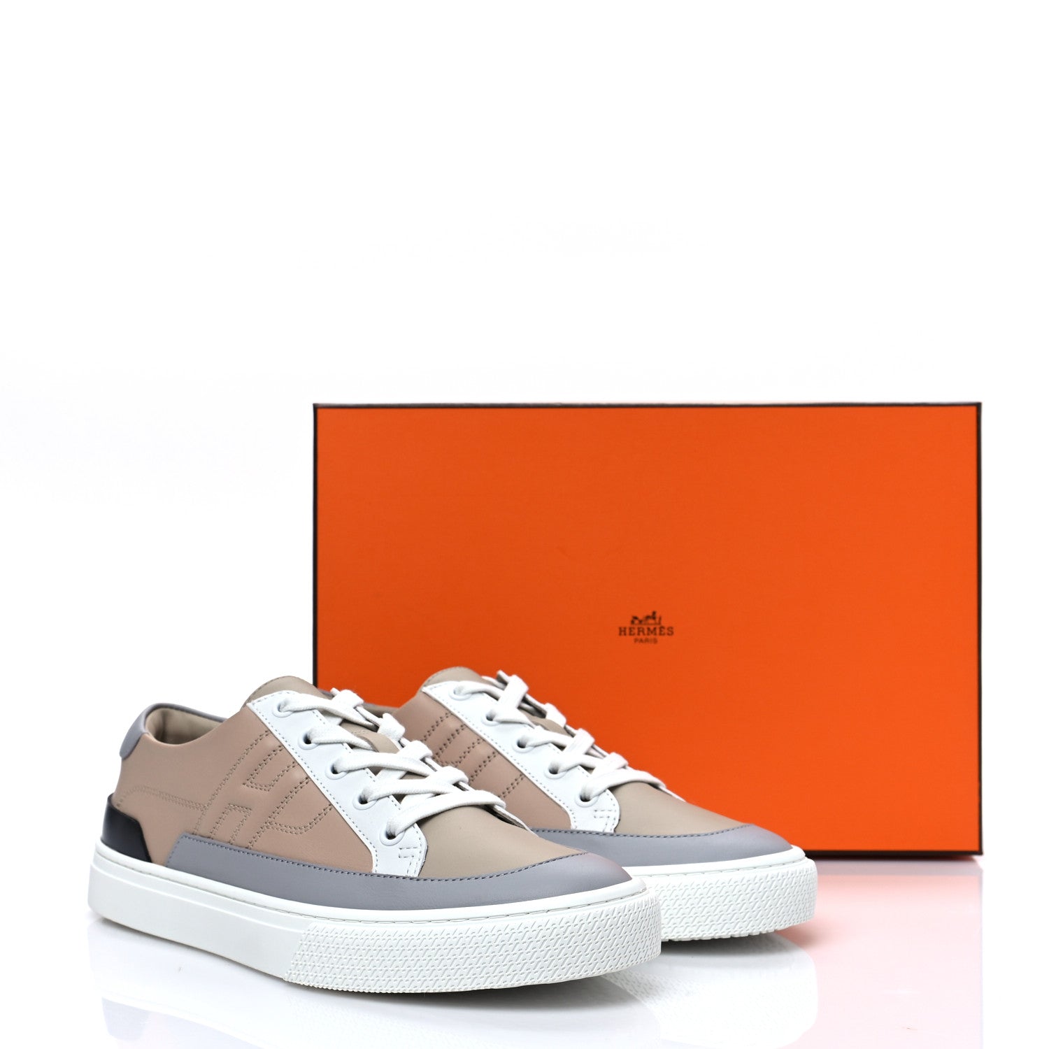 Hermes Calfskin Deep Sneakers 39 Beige Nude 9 of 9