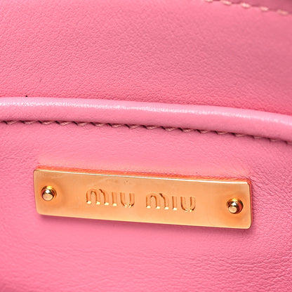 Miu Miu Lambskin Logo Wristlet Pouch Pink 6 of 8