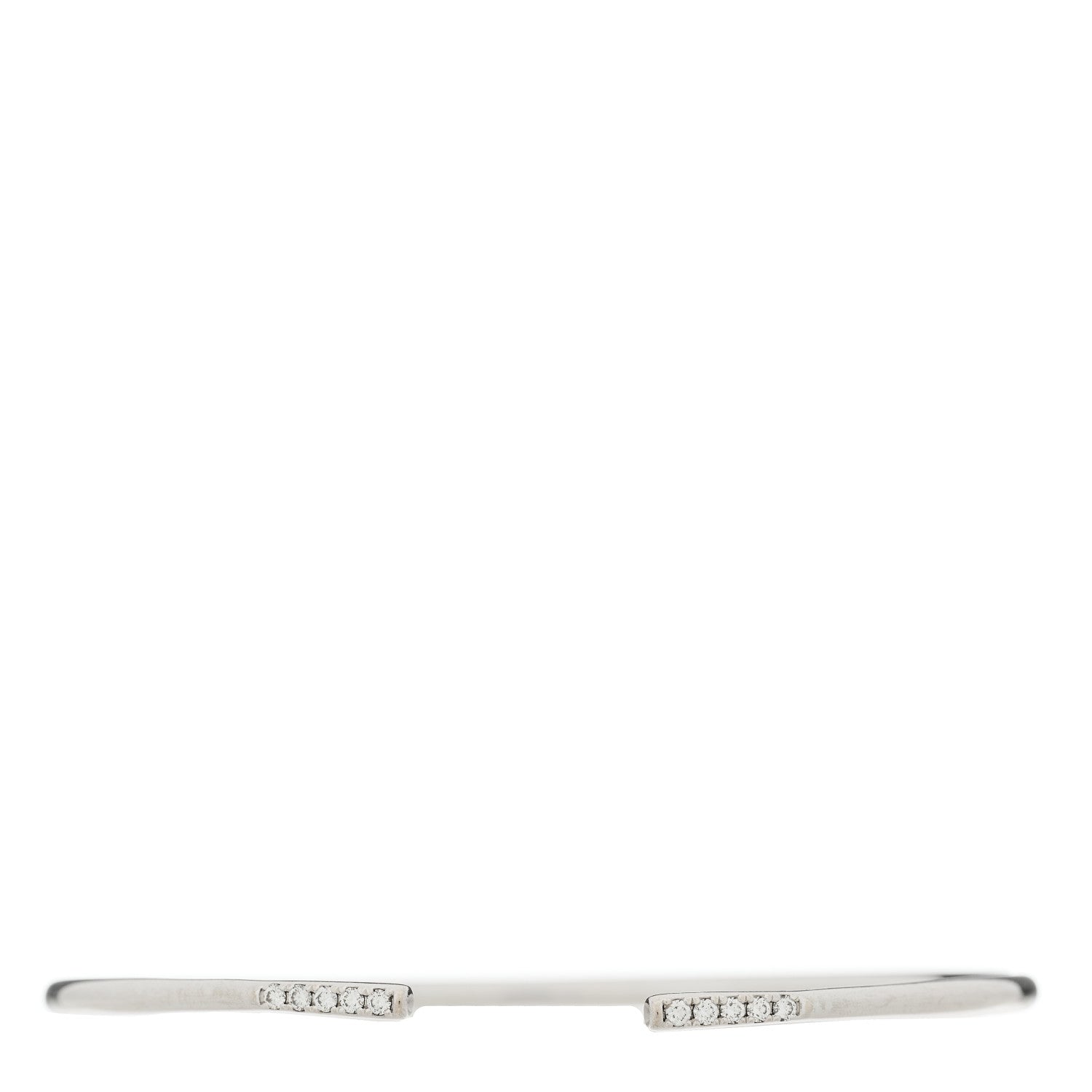 Tiffany 18K White Gold Diamond Metro Wire Bracelet 1 of 3