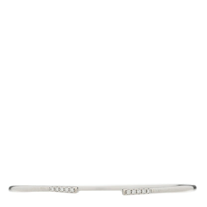 Tiffany 18K White Gold Diamond Metro Wire Bracelet 1 of 3