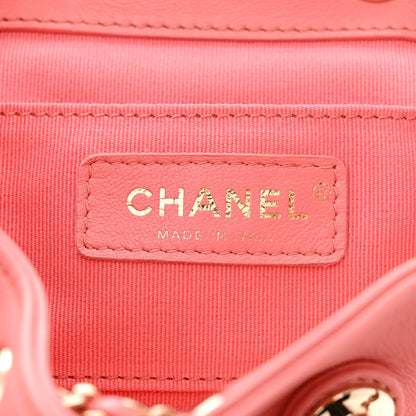 Chanel Lambskin Quilted Small Duma Drawstring Backpack Pink 6 of 10